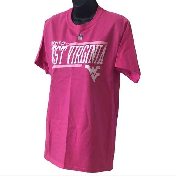 Hanes neon pink West Virginia Crewneck shortsleeved t-shirt Size S/P/CH - Picture 2 of 9